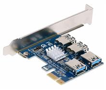 کارت تبدیل 1 پورت PCIE x1 به 4 پورت x16 کارت گرافیک با رابط USB3.0